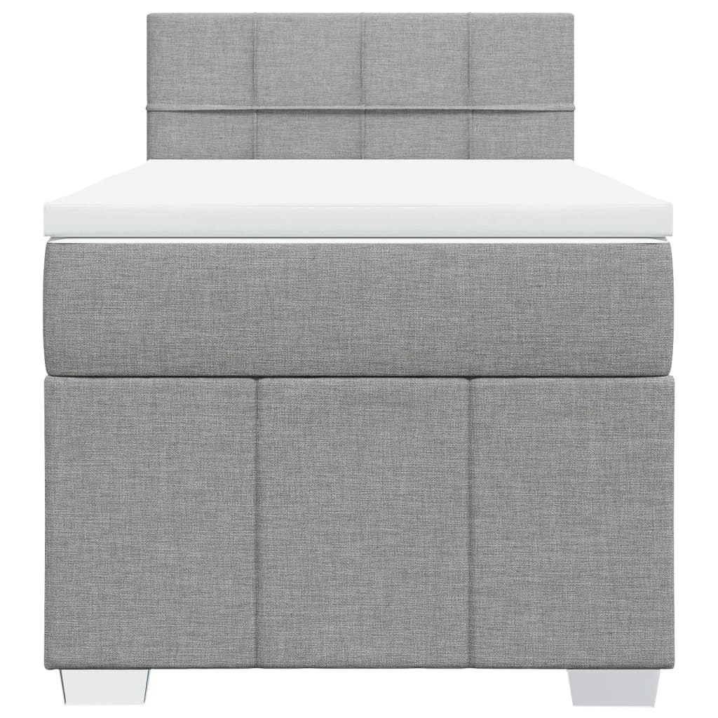 Boxspring met matras stof lichtgrijs 90x190 cm Bedden & bedframes | Creëer jouw Trendy Thuis | Gratis bezorgd & Retour | Trendy.nl