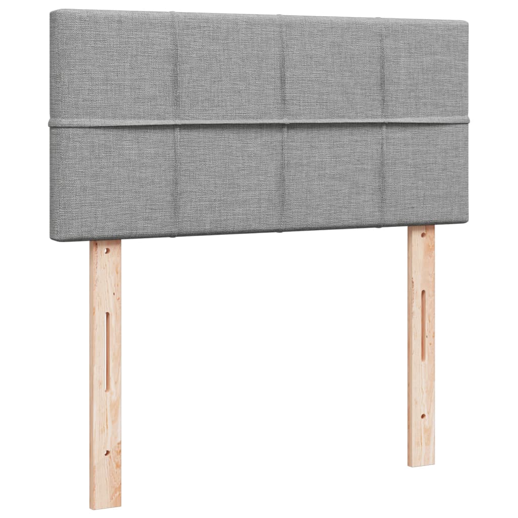 Boxspring met matras stof lichtgrijs 90x190 cm Bedden & bedframes | Creëer jouw Trendy Thuis | Gratis bezorgd & Retour | Trendy.nl