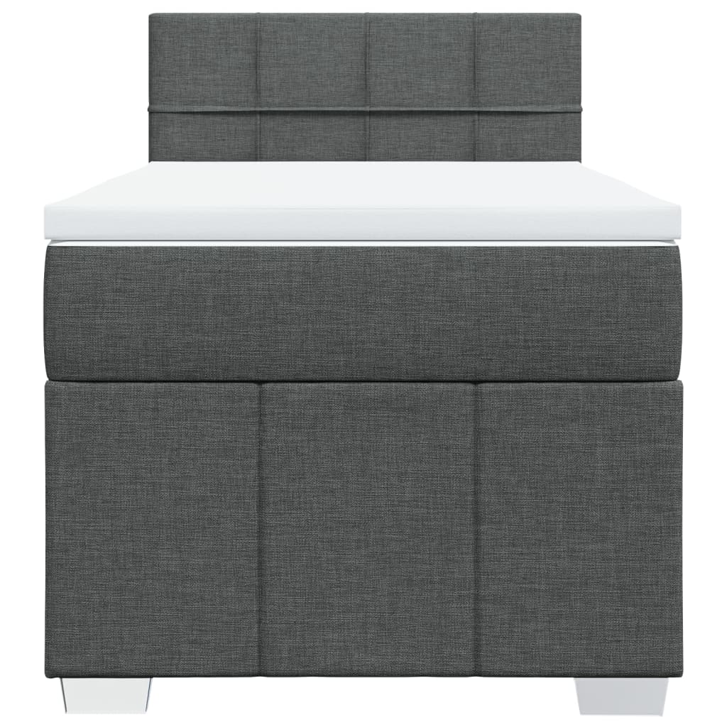 Boxspring met matras stof donkergrijs 90x190 cm Bedden & bedframes | Creëer jouw Trendy Thuis | Gratis bezorgd & Retour | Trendy.nl