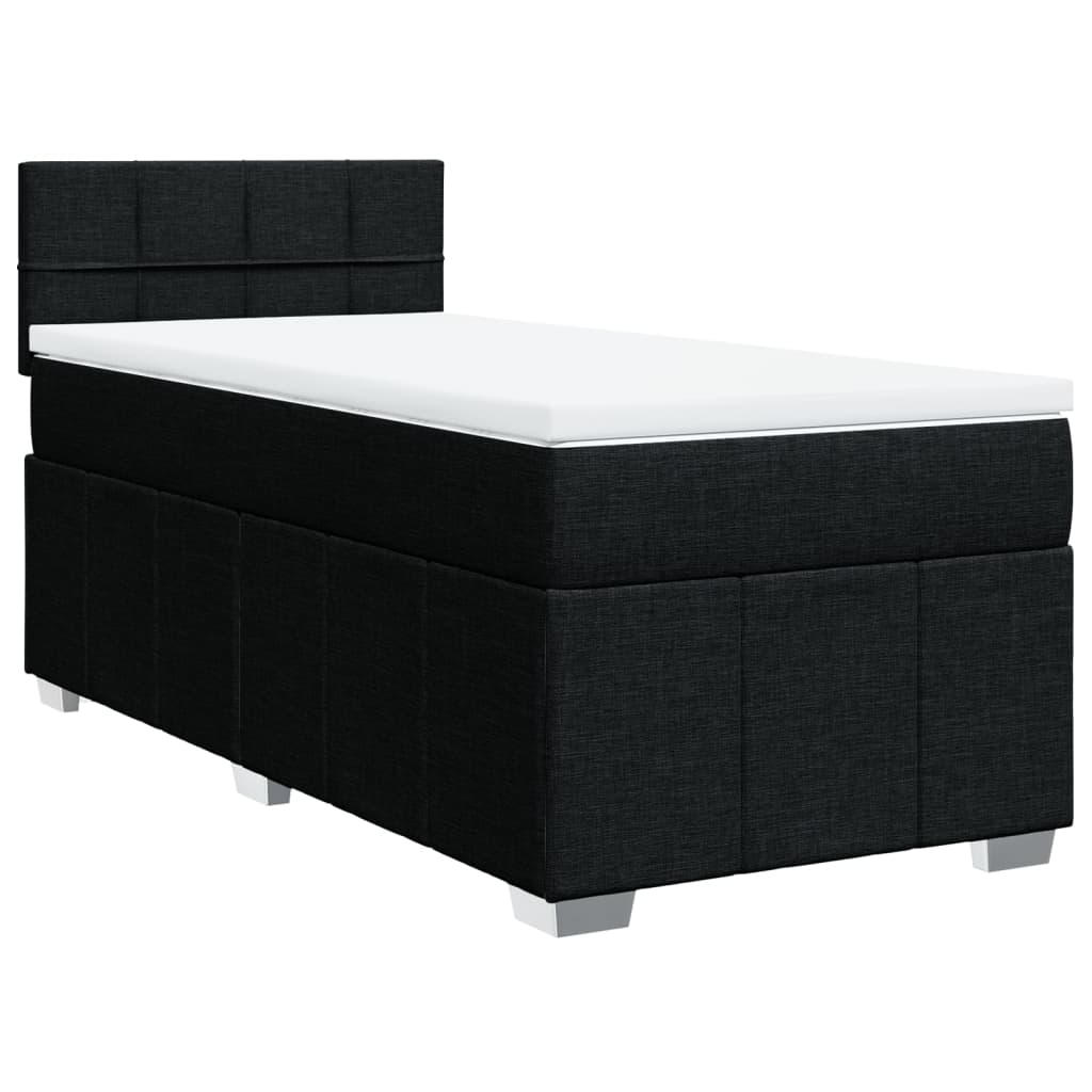 Boxspring met matras stof zwart 90x190 cm Bedden & bedframes | Creëer jouw Trendy Thuis | Gratis bezorgd & Retour | Trendy.nl