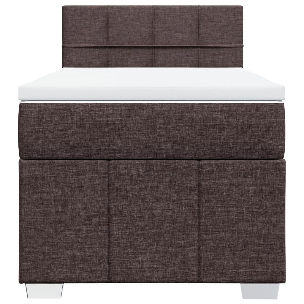 Boxspring met matras stof donkerbruin 90x190 cm Bedden & bedframes | Creëer jouw Trendy Thuis | Gratis bezorgd & Retour | Trendy.nl