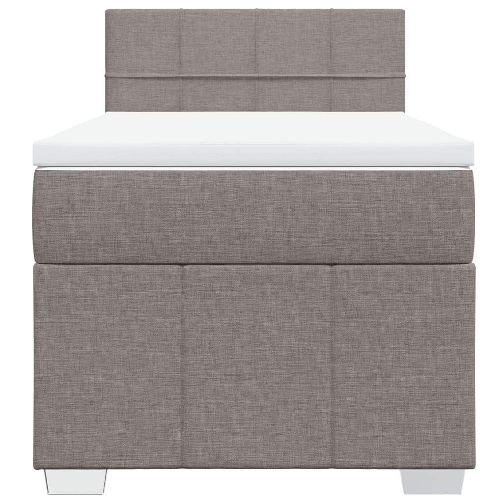 Boxspring met matras stof taupe 90x190 cm Bedden & bedframes | Creëer jouw Trendy Thuis | Gratis bezorgd & Retour | Trendy.nl