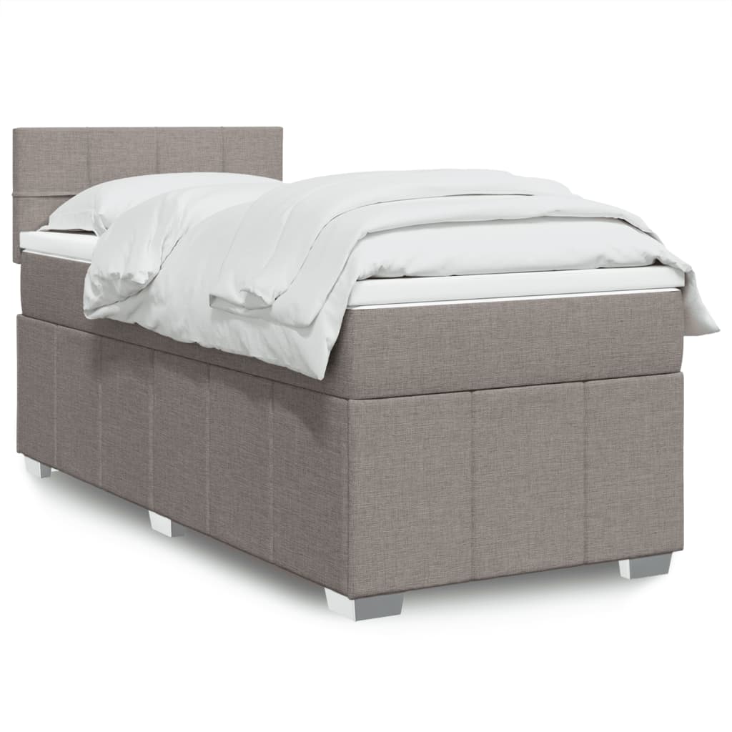 Boxspring met matras stof taupe 90x190 cm Bedden & bedframes | Creëer jouw Trendy Thuis | Gratis bezorgd & Retour | Trendy.nl