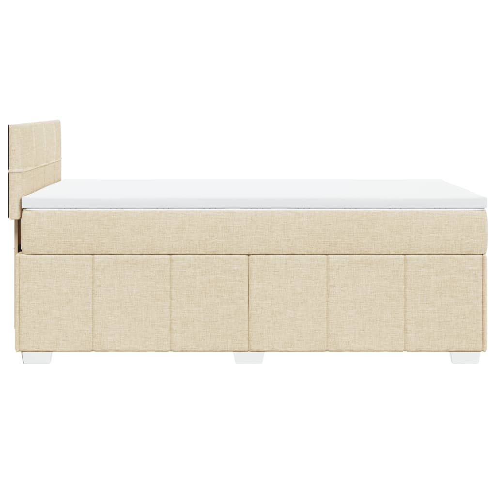 Boxspring met matras stof crèmekleurig 90x190 cm Bedden & bedframes | Creëer jouw Trendy Thuis | Gratis bezorgd & Retour | Trendy.nl