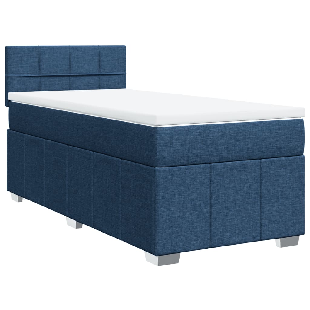 Boxspring met matras stof blauw 90x190 cm Bedden & bedframes | Creëer jouw Trendy Thuis | Gratis bezorgd & Retour | Trendy.nl