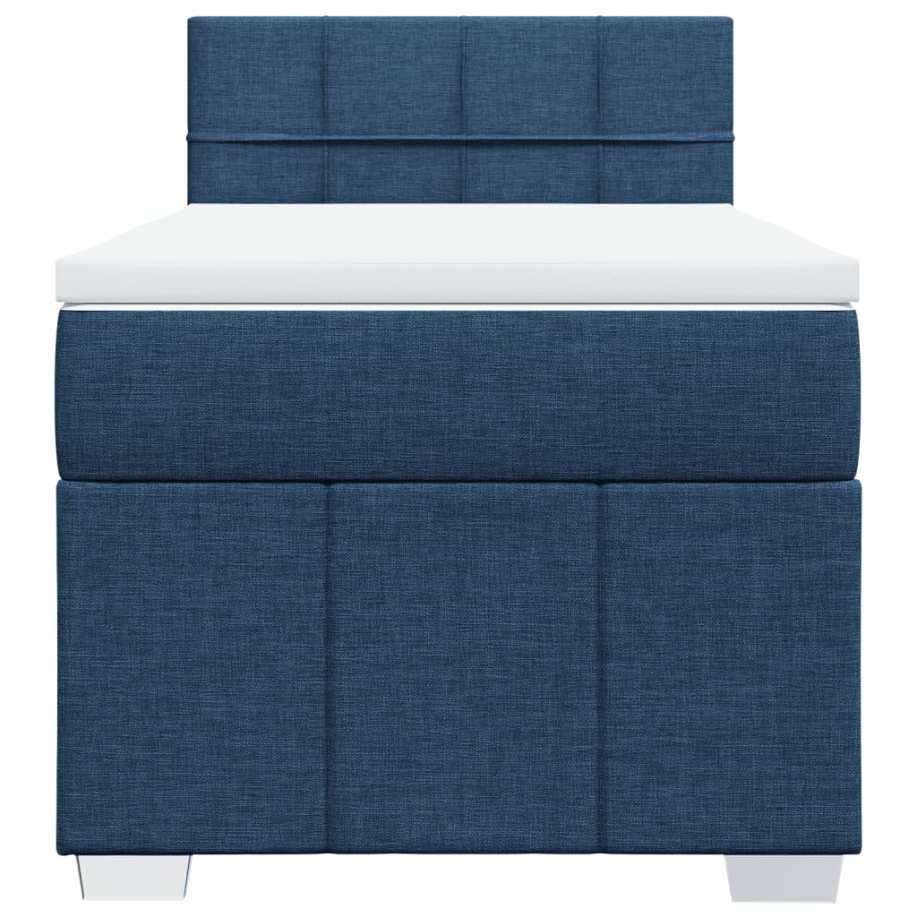 Boxspring met matras stof blauw 90x190 cm Bedden & bedframes | Creëer jouw Trendy Thuis | Gratis bezorgd & Retour | Trendy.nl