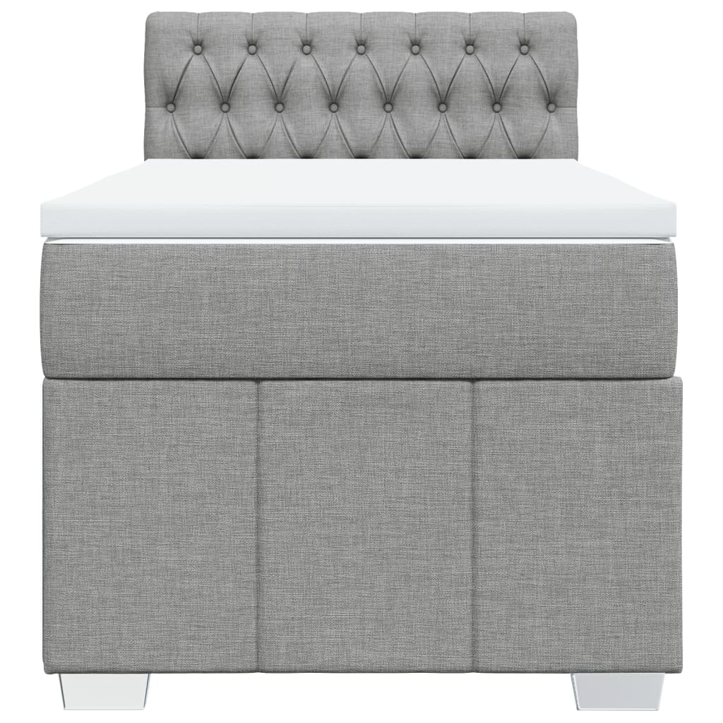 Boxspring met matras stof lichtgrijs 90x190 cm Bedden & bedframes | Creëer jouw Trendy Thuis | Gratis bezorgd & Retour | Trendy.nl