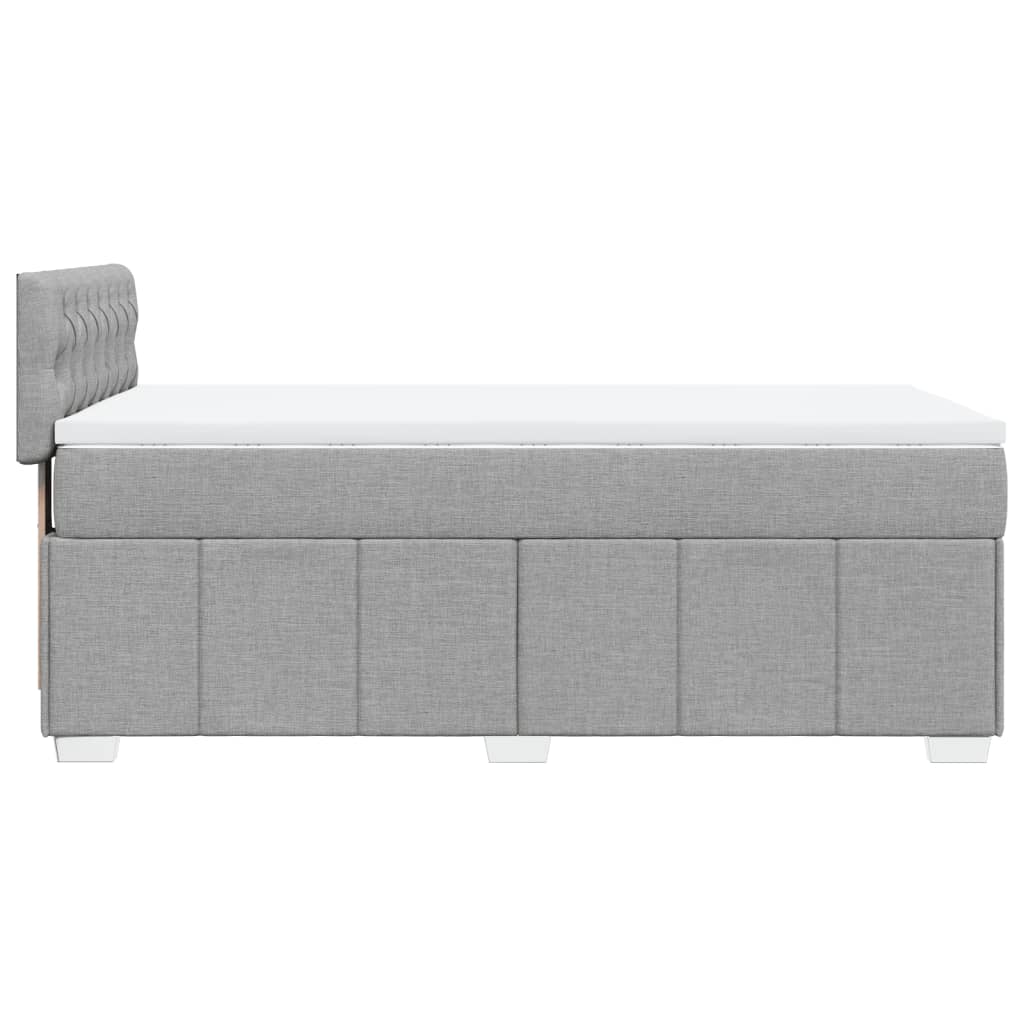 Boxspring met matras stof lichtgrijs 90x190 cm Bedden & bedframes | Creëer jouw Trendy Thuis | Gratis bezorgd & Retour | Trendy.nl