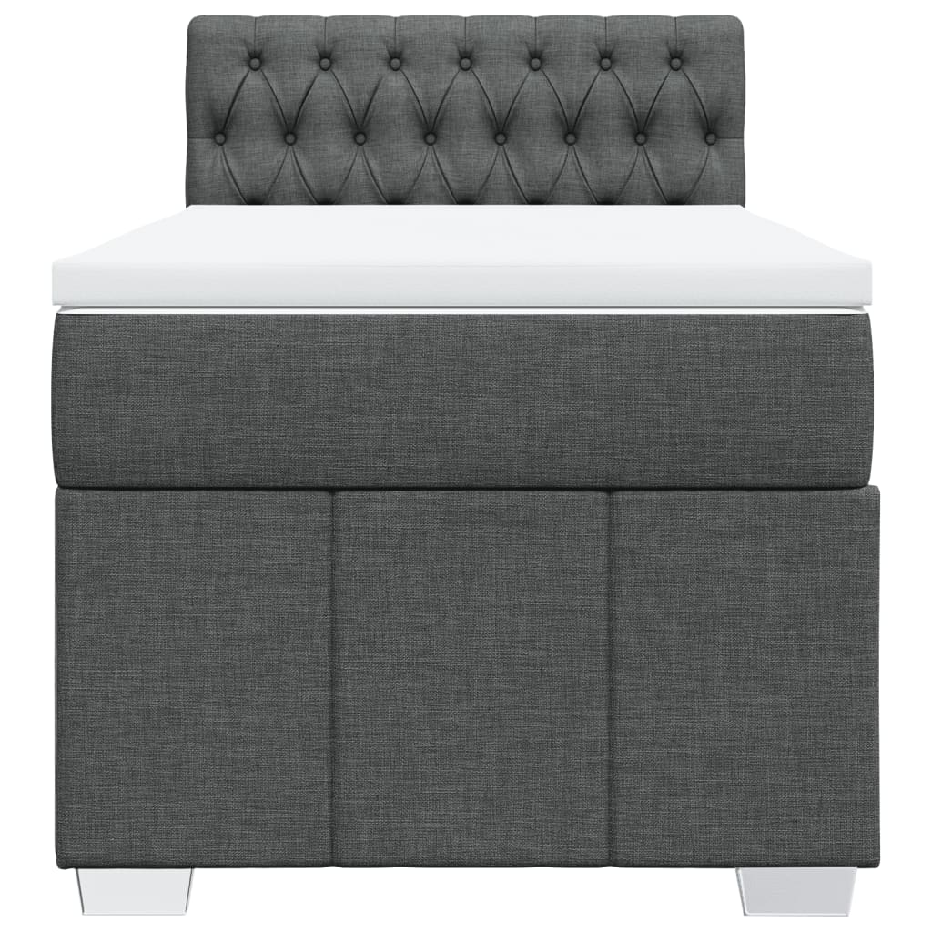 Boxspring met matras stof donkergrijs 90x190 cm Bedden & bedframes | Creëer jouw Trendy Thuis | Gratis bezorgd & Retour | Trendy.nl