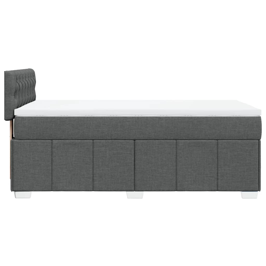 Boxspring met matras stof donkergrijs 90x190 cm Bedden & bedframes | Creëer jouw Trendy Thuis | Gratis bezorgd & Retour | Trendy.nl