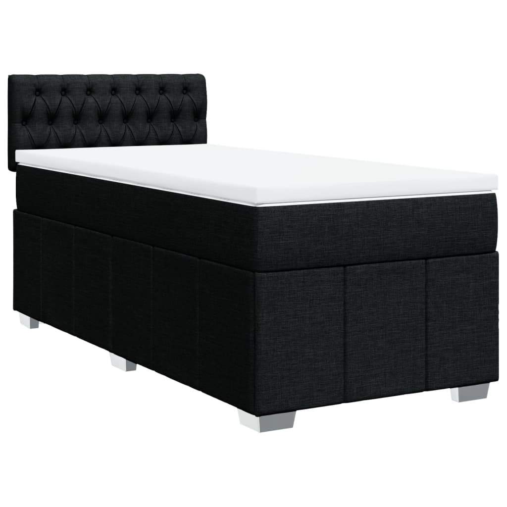 Boxspring met matras stof zwart 90x190 cm Bedden & bedframes | Creëer jouw Trendy Thuis | Gratis bezorgd & Retour | Trendy.nl