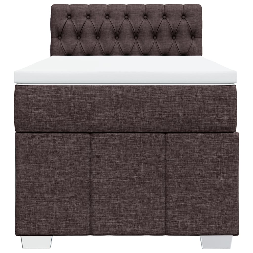 Boxspring met matras stof donkerbruin 90x190 cm Bedden & bedframes | Creëer jouw Trendy Thuis | Gratis bezorgd & Retour | Trendy.nl