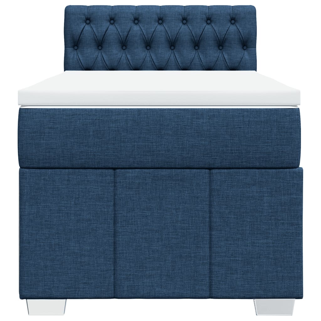 Boxspring met matras stof blauw 90x190 cm Bedden & bedframes | Creëer jouw Trendy Thuis | Gratis bezorgd & Retour | Trendy.nl