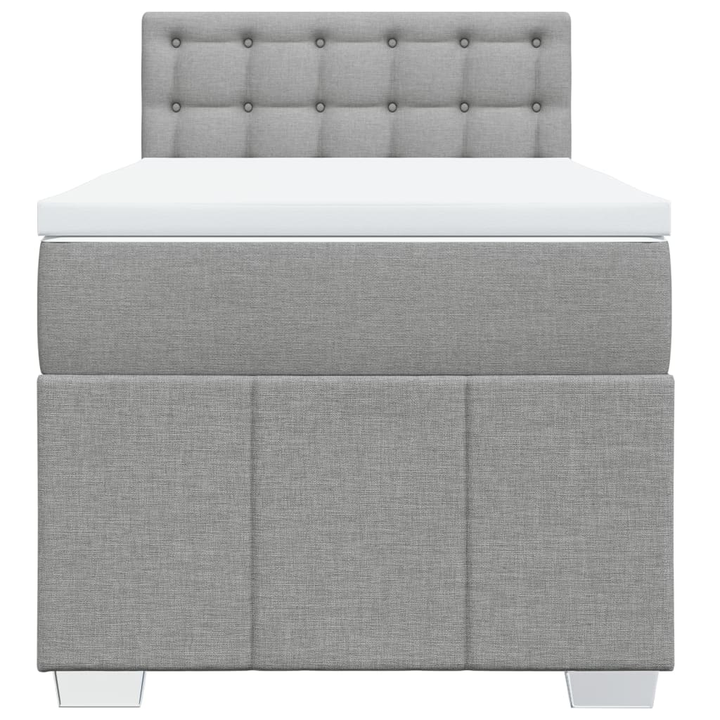 Boxspring met matras stof lichtgrijs 90x190 cm Bedden & bedframes | Creëer jouw Trendy Thuis | Gratis bezorgd & Retour | Trendy.nl