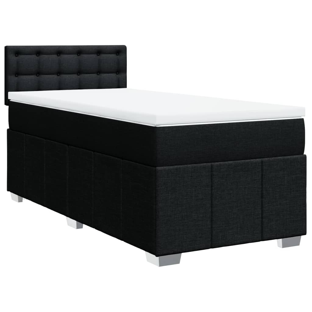 Boxspring met matras stof zwart 90x190 cm Bedden & bedframes | Creëer jouw Trendy Thuis | Gratis bezorgd & Retour | Trendy.nl