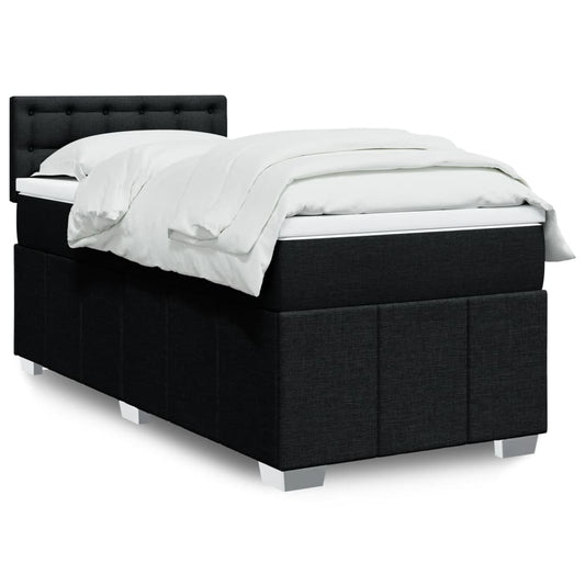 Boxspring met matras stof zwart 90x190 cm Bedden & bedframes | Creëer jouw Trendy Thuis | Gratis bezorgd & Retour | Trendy.nl