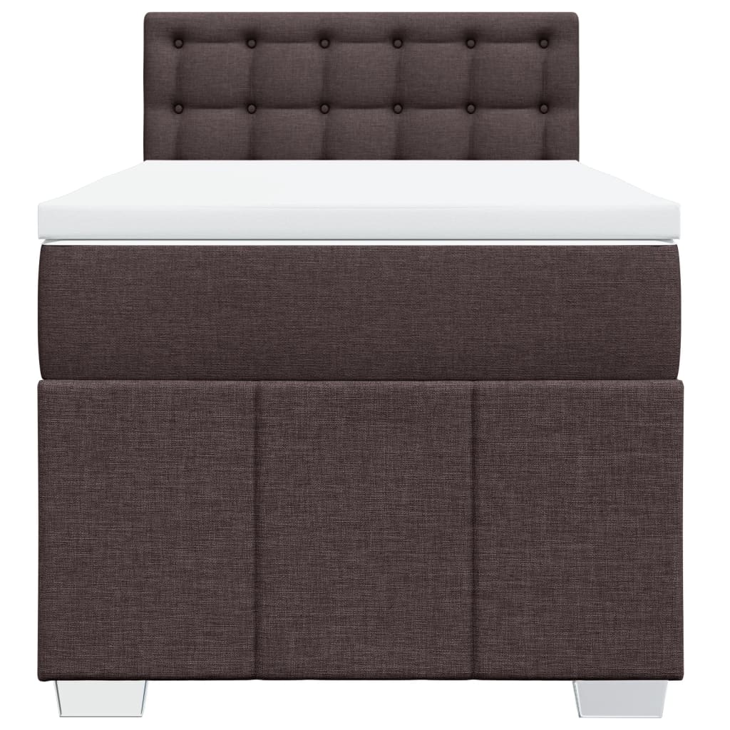 Boxspring met matras stof donkerbruin 90x190 cm Bedden & bedframes | Creëer jouw Trendy Thuis | Gratis bezorgd & Retour | Trendy.nl