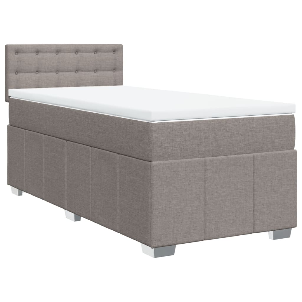 Boxspring met matras stof taupe 90x190 cm Bedden & bedframes | Creëer jouw Trendy Thuis | Gratis bezorgd & Retour | Trendy.nl