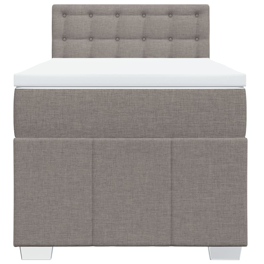 Boxspring met matras stof taupe 90x190 cm Bedden & bedframes | Creëer jouw Trendy Thuis | Gratis bezorgd & Retour | Trendy.nl