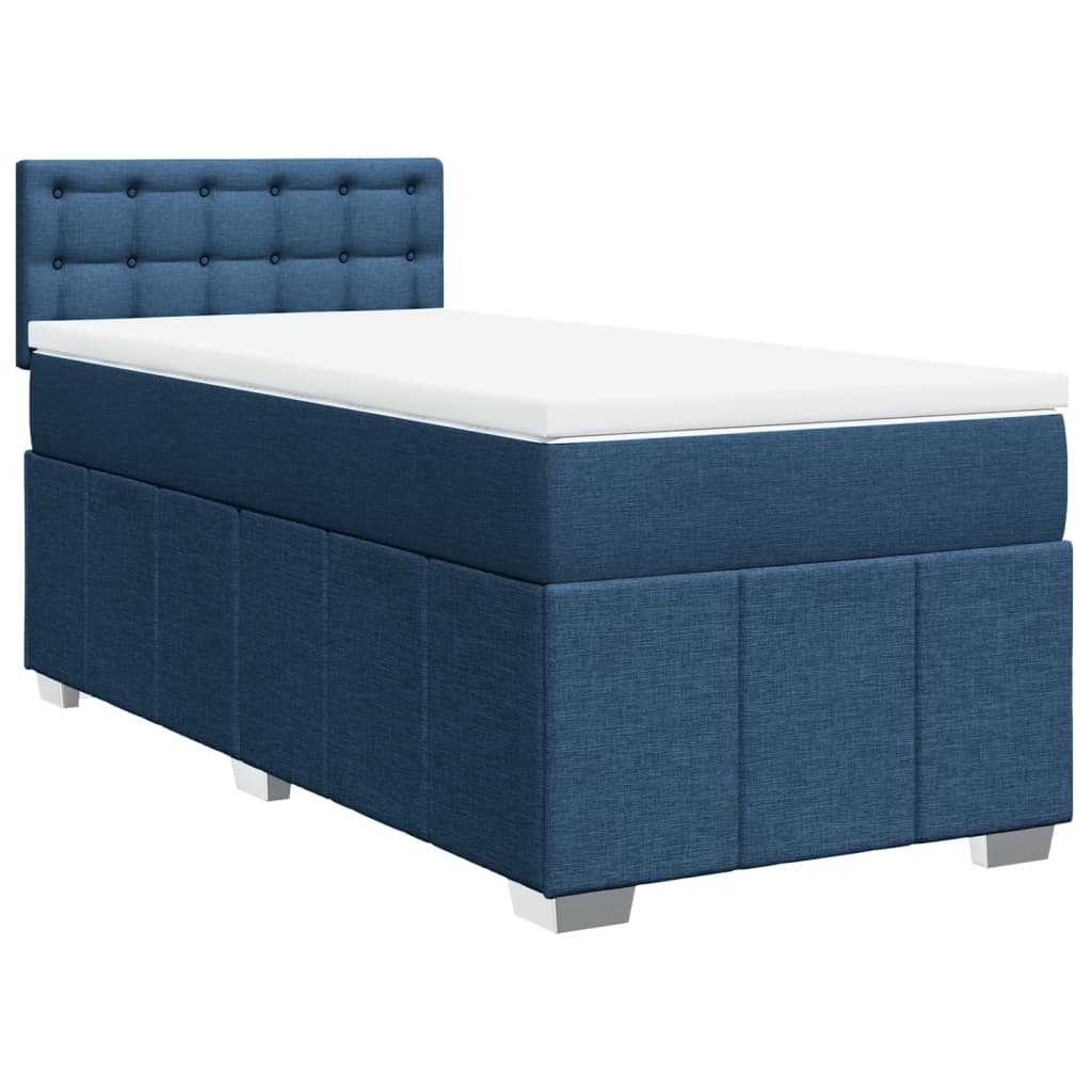 Boxspring met matras stof blauw 90x190 cm Bedden & bedframes | Creëer jouw Trendy Thuis | Gratis bezorgd & Retour | Trendy.nl