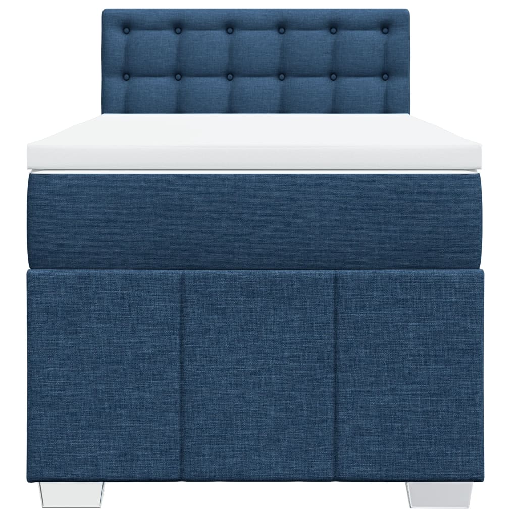 Boxspring met matras stof blauw 90x190 cm Bedden & bedframes | Creëer jouw Trendy Thuis | Gratis bezorgd & Retour | Trendy.nl