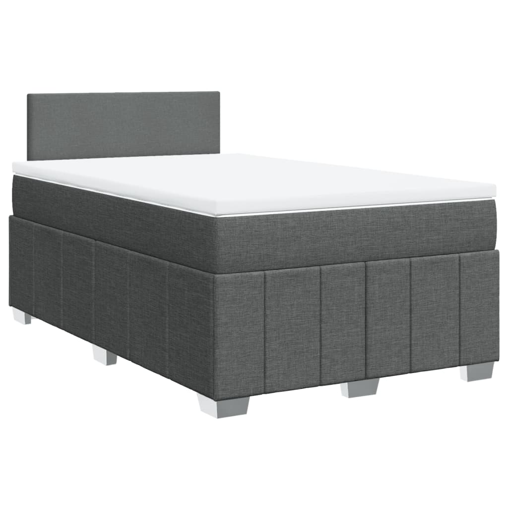 Boxspring met matras stof donkergrijs 120x200 cm Bedden & bedframes | Creëer jouw Trendy Thuis | Gratis bezorgd & Retour | Trendy.nl