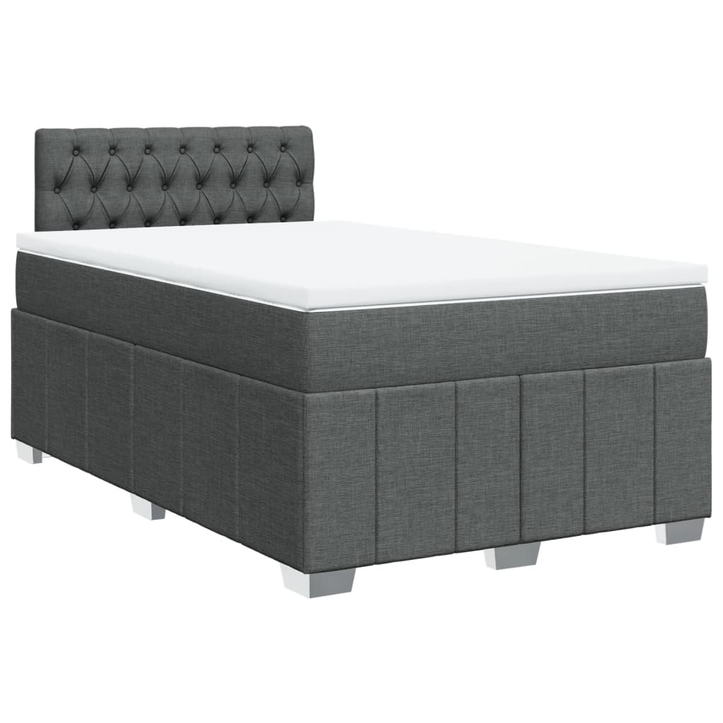 Boxspring met matras stof donkergrijs 120x200 cm Bedden & bedframes | Creëer jouw Trendy Thuis | Gratis bezorgd & Retour | Trendy.nl