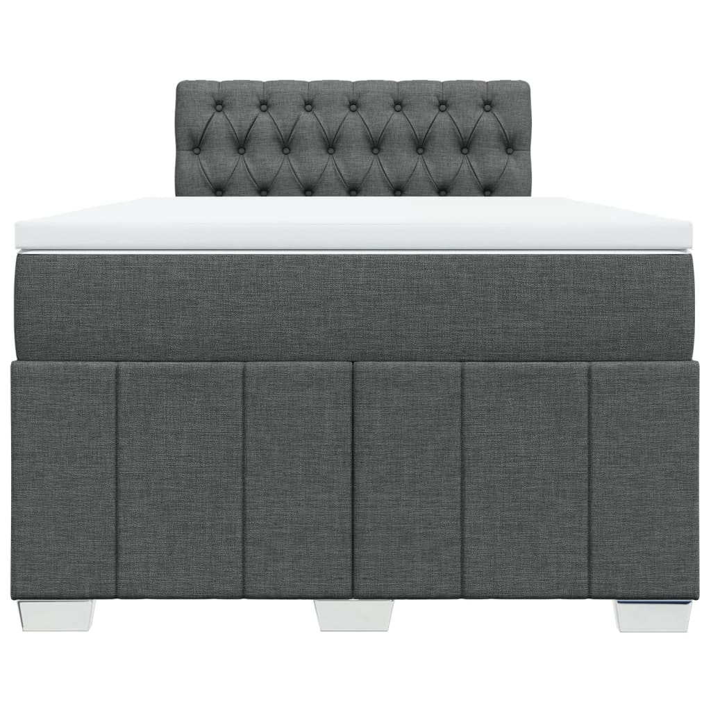 Boxspring met matras stof donkergrijs 120x200 cm Bedden & bedframes | Creëer jouw Trendy Thuis | Gratis bezorgd & Retour | Trendy.nl