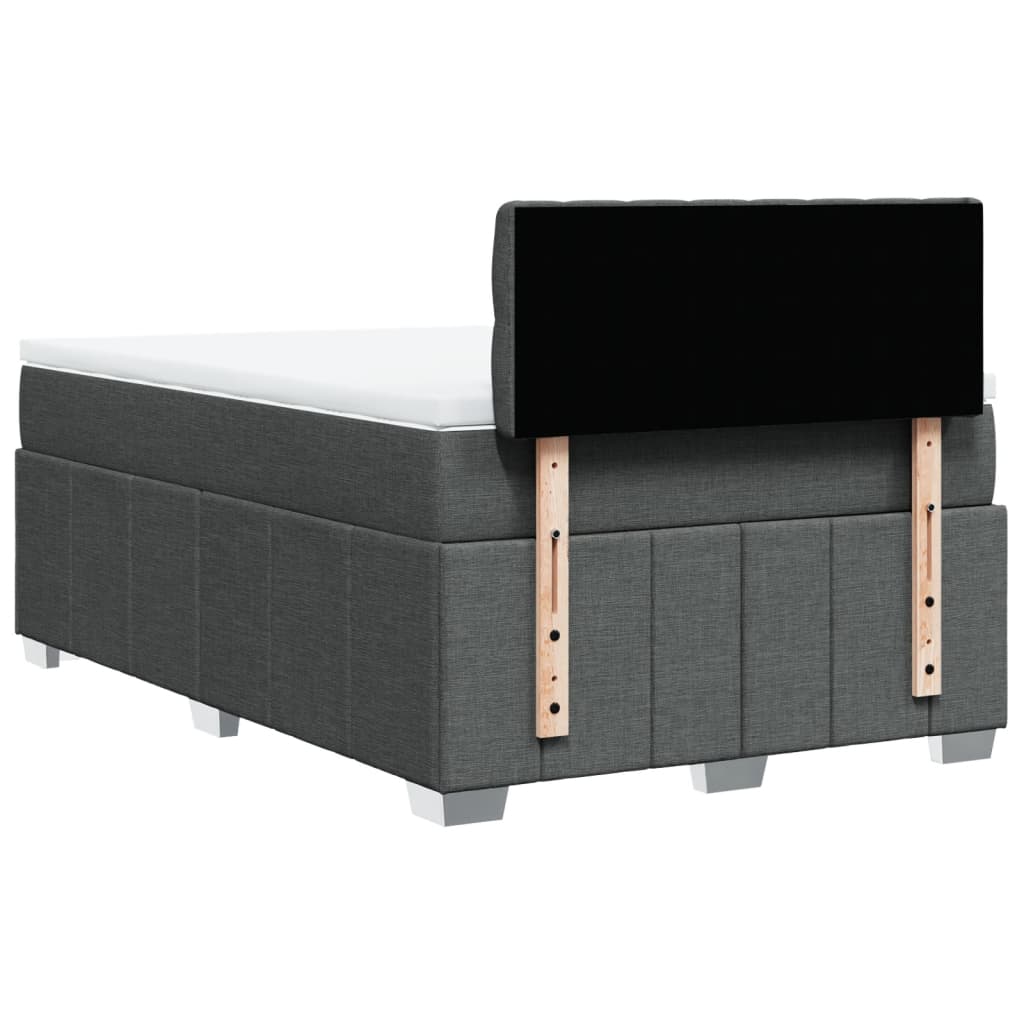 Boxspring met matras stof donkergrijs 120x200 cm Bedden & bedframes | Creëer jouw Trendy Thuis | Gratis bezorgd & Retour | Trendy.nl