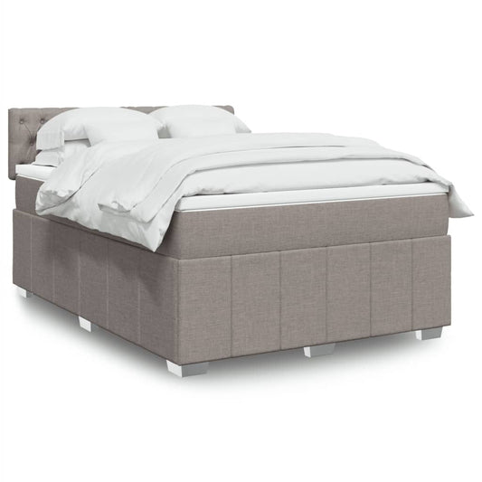 Boxspring met matras stof taupe 140x190 cm Bedden & bedframes | Creëer jouw Trendy Thuis | Gratis bezorgd & Retour | Trendy.nl