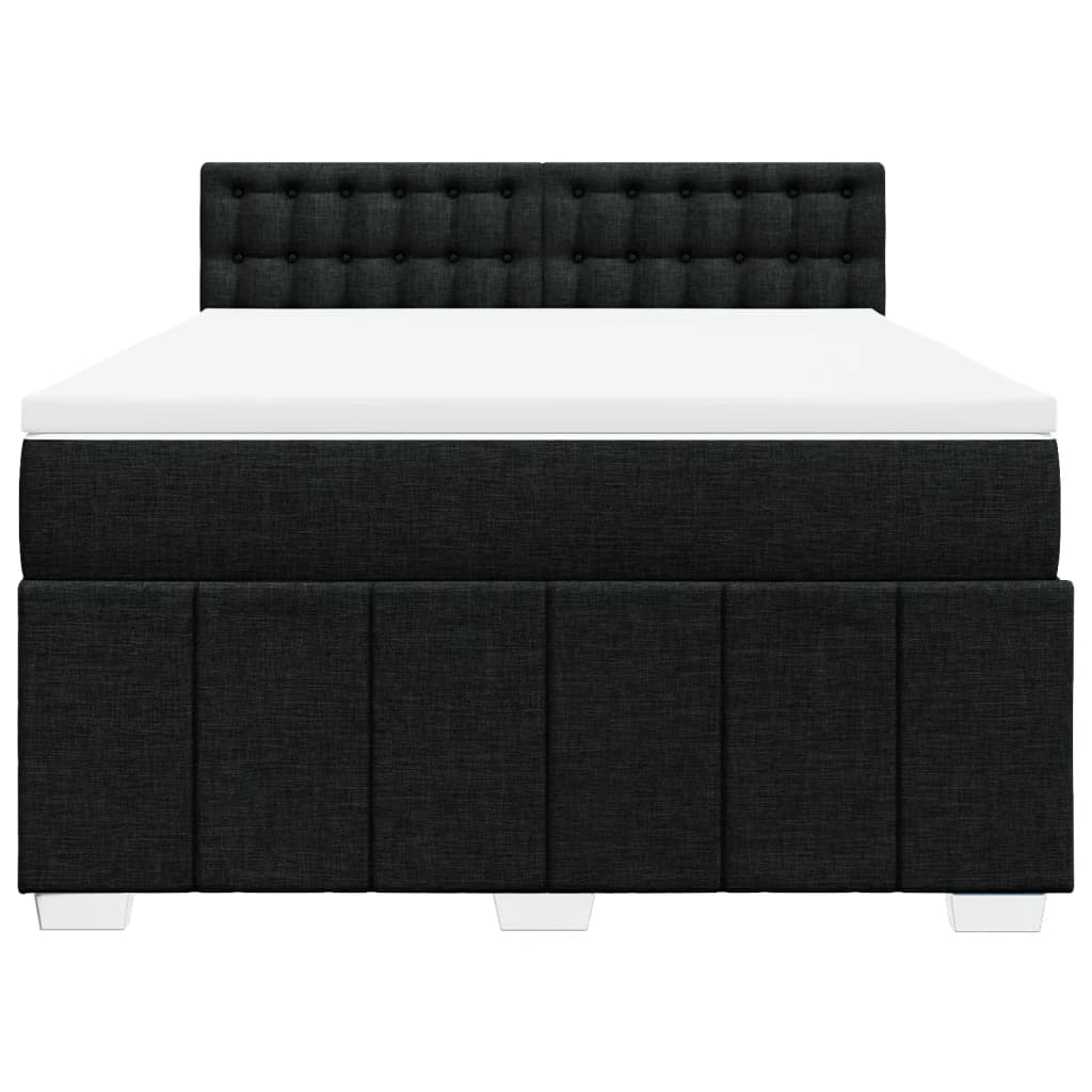 Boxspring met matras stof zwart 140x190 cm Bedden & bedframes | Creëer jouw Trendy Thuis | Gratis bezorgd & Retour | Trendy.nl