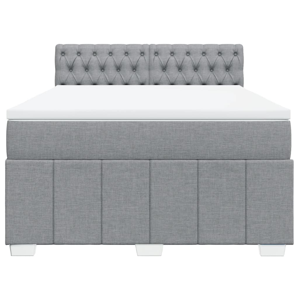 Boxspring met matras stof lichtgrijs 140x200 cm Bedden & bedframes | Creëer jouw Trendy Thuis | Gratis bezorgd & Retour | Trendy.nl