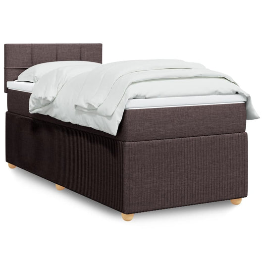 Boxspring met matras stof donkerbruin 80x200 cm Bedden & bedframes | Creëer jouw Trendy Thuis | Gratis bezorgd & Retour | Trendy.nl