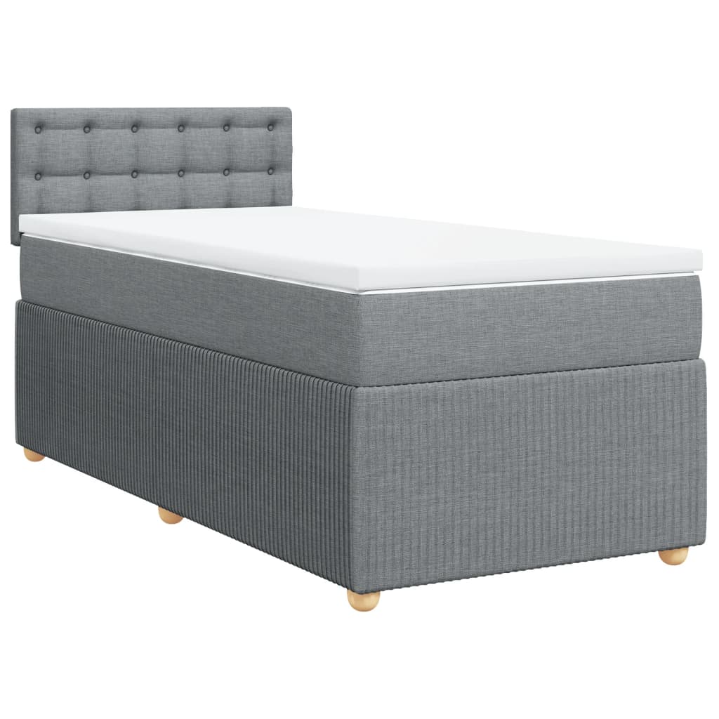 Boxspring met matras stof lichtgrijs 80x200 cm Bedden & bedframes | Creëer jouw Trendy Thuis | Gratis bezorgd & Retour | Trendy.nl