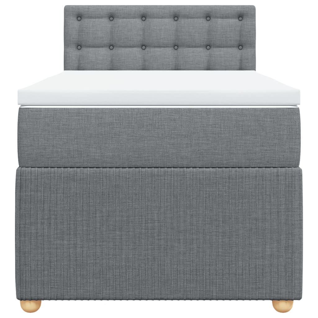 Boxspring met matras stof lichtgrijs 80x200 cm Bedden & bedframes | Creëer jouw Trendy Thuis | Gratis bezorgd & Retour | Trendy.nl