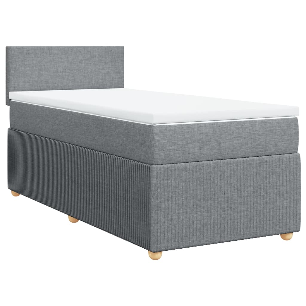 Boxspring met matras stof lichtgrijs 90x190 cm Bedden & bedframes | Creëer jouw Trendy Thuis | Gratis bezorgd & Retour | Trendy.nl