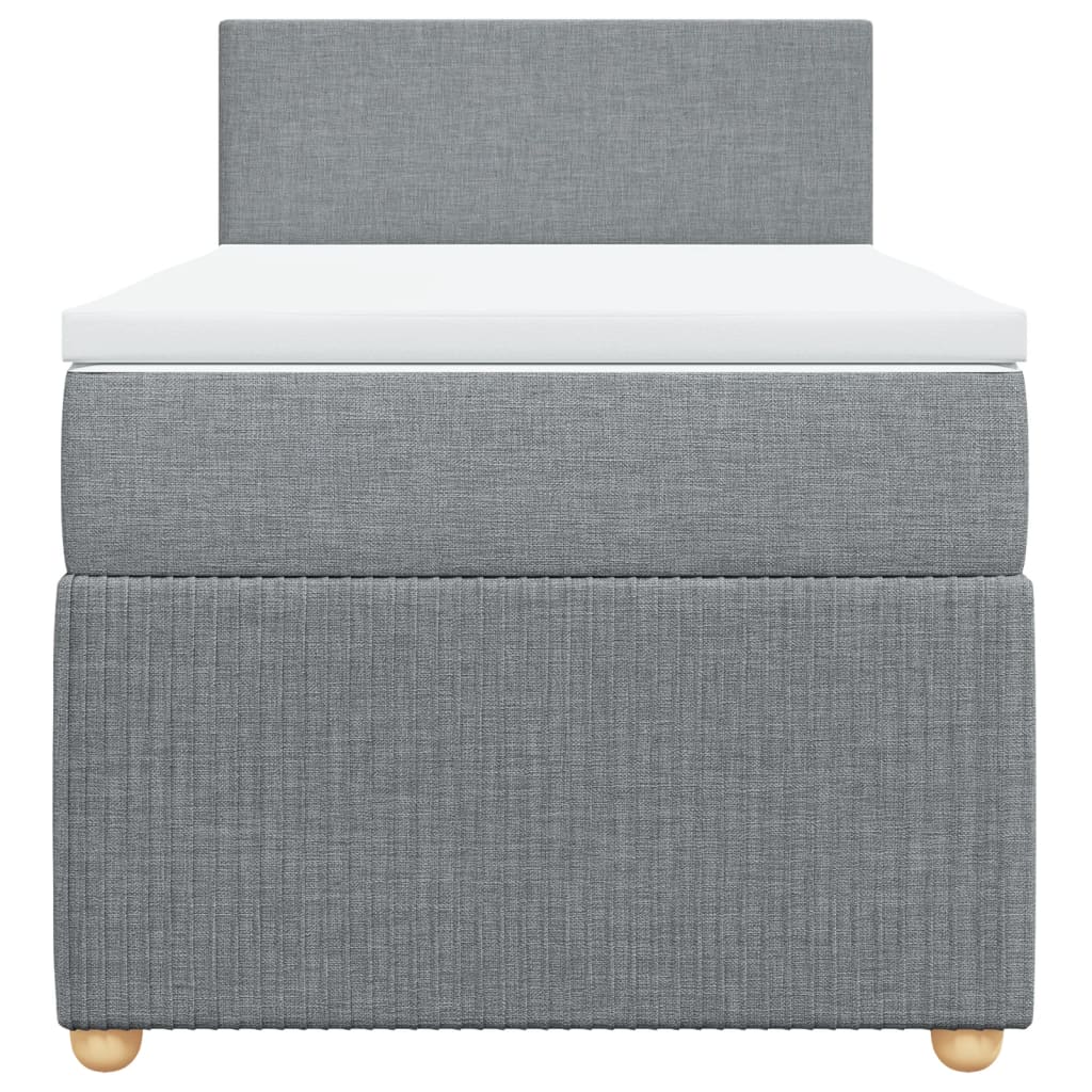 Boxspring met matras stof lichtgrijs 90x190 cm Bedden & bedframes | Creëer jouw Trendy Thuis | Gratis bezorgd & Retour | Trendy.nl