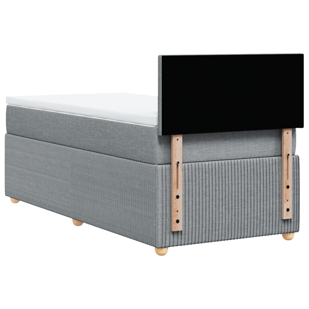 Boxspring met matras stof lichtgrijs 90x190 cm Bedden & bedframes | Creëer jouw Trendy Thuis | Gratis bezorgd & Retour | Trendy.nl