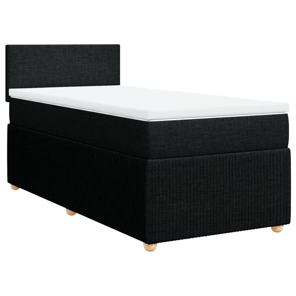 Boxspring met matras stof zwart 90x190 cm Bedden & bedframes | Creëer jouw Trendy Thuis | Gratis bezorgd & Retour | Trendy.nl