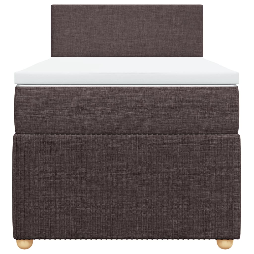 Boxspring met matras stof donkerbruin 90x190 cm Bedden & bedframes | Creëer jouw Trendy Thuis | Gratis bezorgd & Retour | Trendy.nl