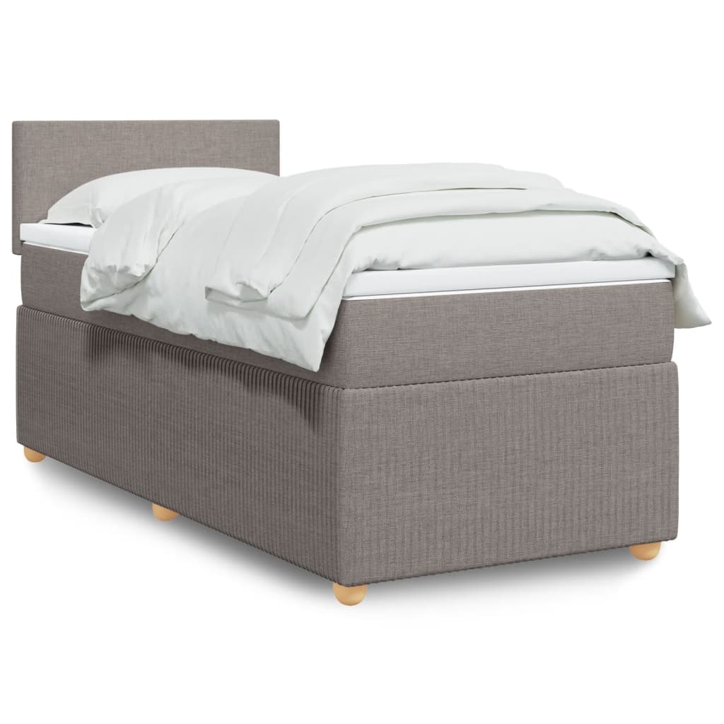 Boxspring met matras stof taupe 90x190 cm Bedden & bedframes | Creëer jouw Trendy Thuis | Gratis bezorgd & Retour | Trendy.nl