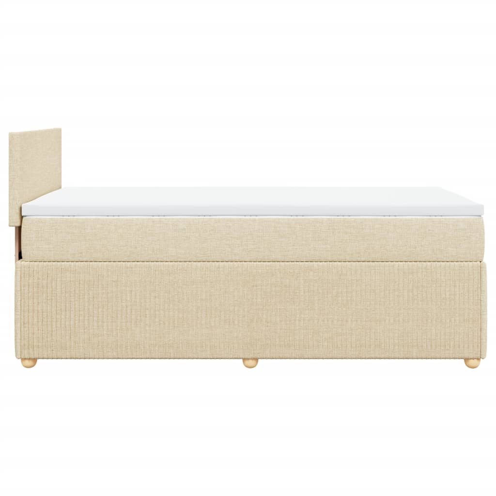 Boxspring met matras stof crèmekleurig 90x190 cm Bedden & bedframes | Creëer jouw Trendy Thuis | Gratis bezorgd & Retour | Trendy.nl