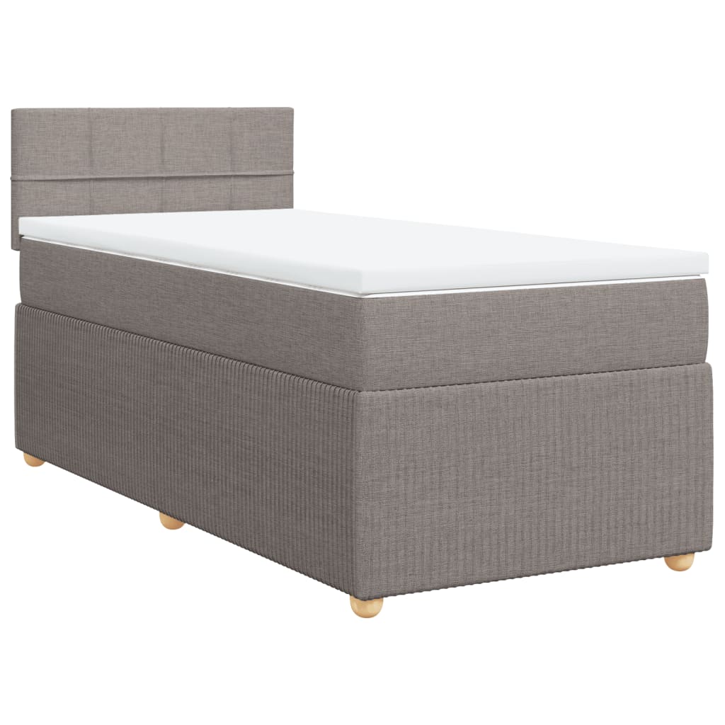 Boxspring met matras stof taupe 90x190 cm Bedden & bedframes | Creëer jouw Trendy Thuis | Gratis bezorgd & Retour | Trendy.nl