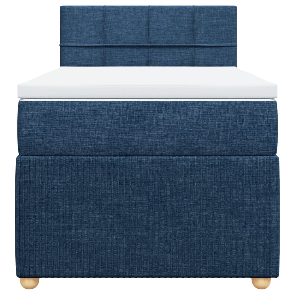 Boxspring met matras stof blauw 90x190 cm Bedden & bedframes | Creëer jouw Trendy Thuis | Gratis bezorgd & Retour | Trendy.nl