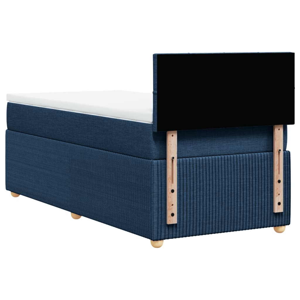 Boxspring met matras stof blauw 90x190 cm Bedden & bedframes | Creëer jouw Trendy Thuis | Gratis bezorgd & Retour | Trendy.nl