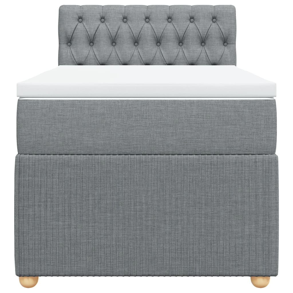 Boxspring met matras stof lichtgrijs 90x190 cm Bedden & bedframes | Creëer jouw Trendy Thuis | Gratis bezorgd & Retour | Trendy.nl