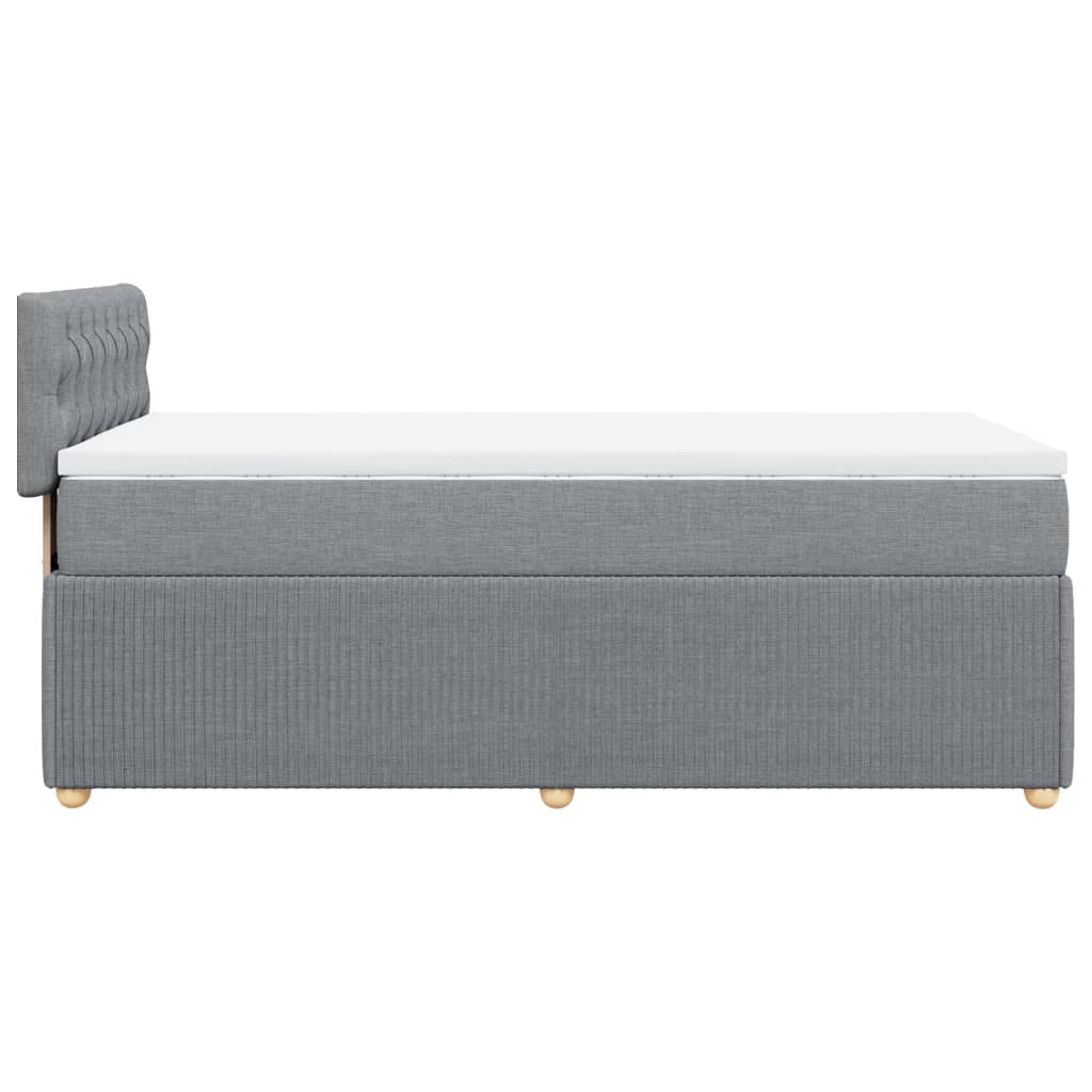 Boxspring met matras stof lichtgrijs 90x190 cm Bedden & bedframes | Creëer jouw Trendy Thuis | Gratis bezorgd & Retour | Trendy.nl