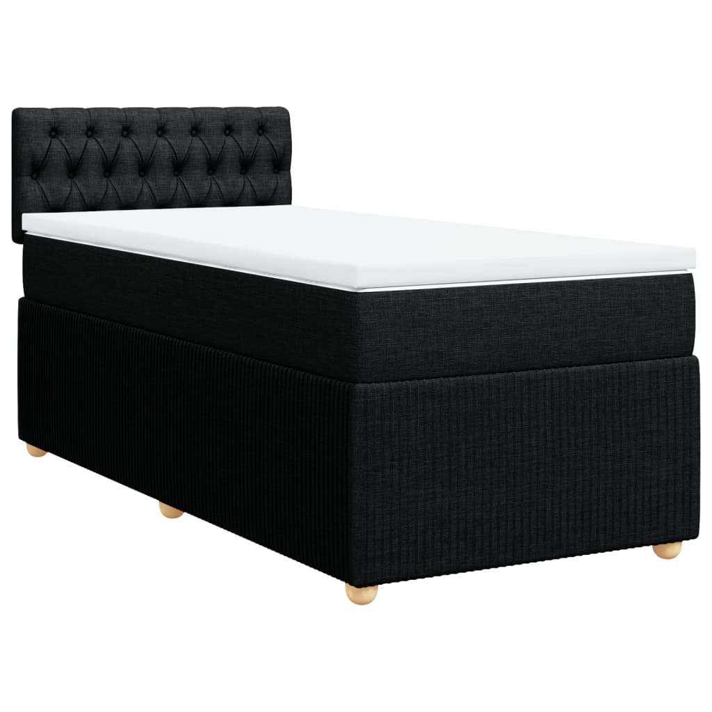 Boxspring met matras stof zwart 90x190 cm Bedden & bedframes | Creëer jouw Trendy Thuis | Gratis bezorgd & Retour | Trendy.nl