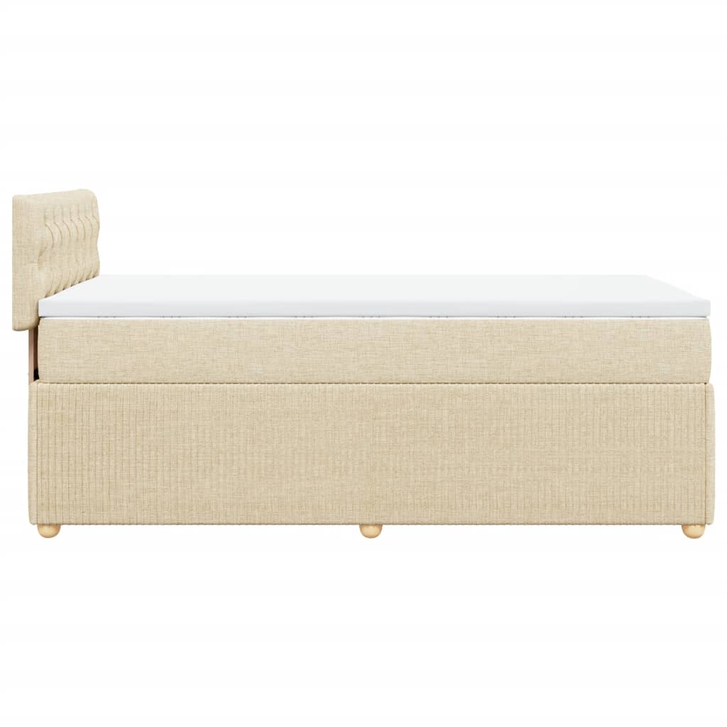 Boxspring met matras stof crèmekleurig 90x190 cm Bedden & bedframes | Creëer jouw Trendy Thuis | Gratis bezorgd & Retour | Trendy.nl