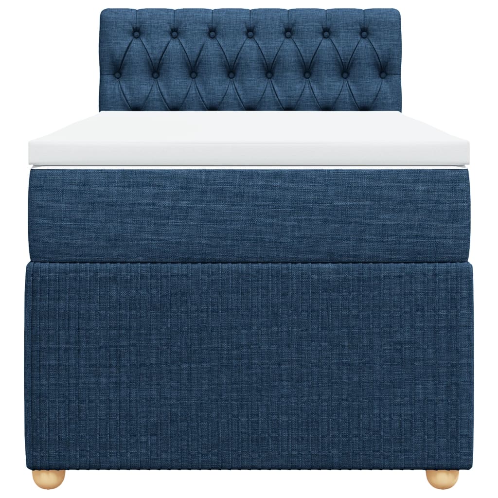 Boxspring met matras stof blauw 90x190 cm Bedden & bedframes | Creëer jouw Trendy Thuis | Gratis bezorgd & Retour | Trendy.nl